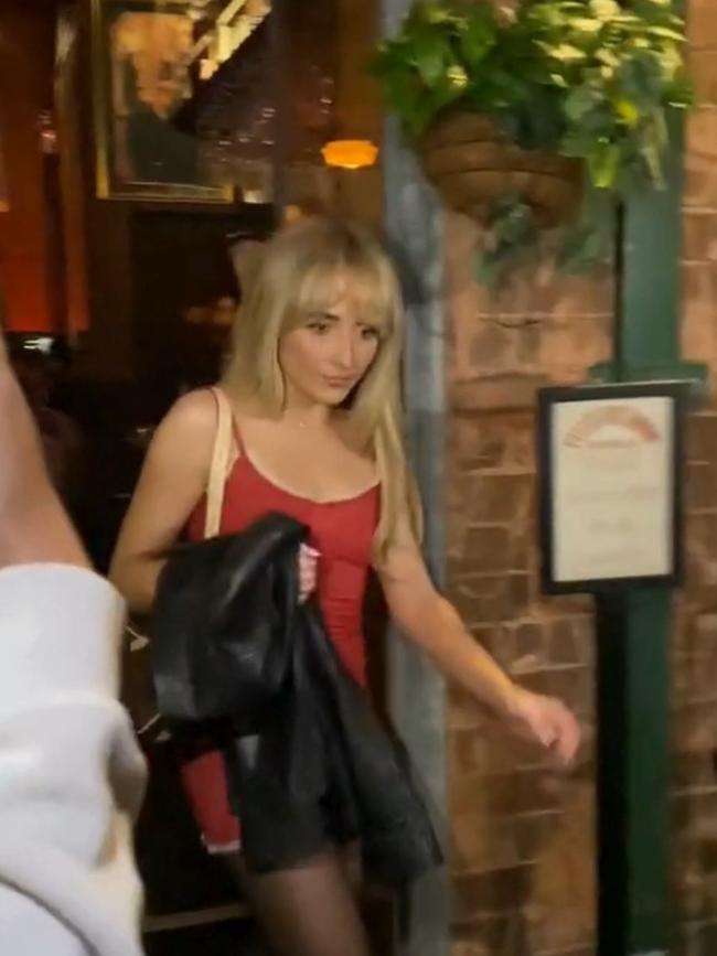 Taylor Swift’s support act leaving Pellegrino 2000 restaurant. Photo: @housemate123/ TikTok