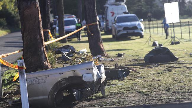 The crash scene in Buxton on Wednesday morning. Picture: John Grainger