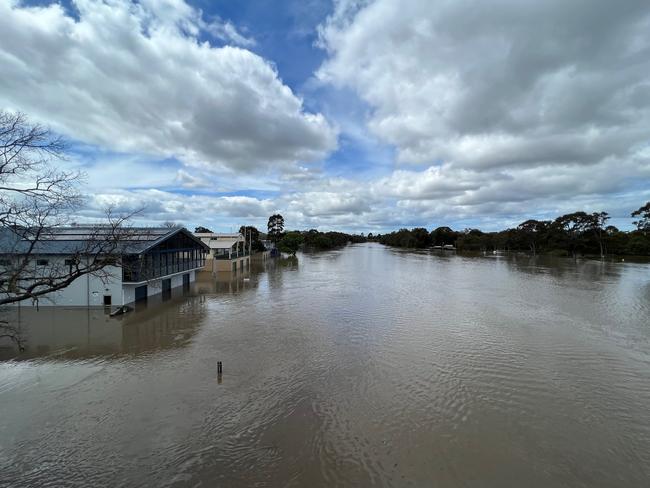 Barwon River in Geelong has burst its banks 15th October 2022. Picture: Karen Dodd