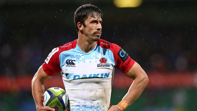 Jake Gordon of the Waratahs looks on during the round 17 Super Rugby match at nib Stadium.