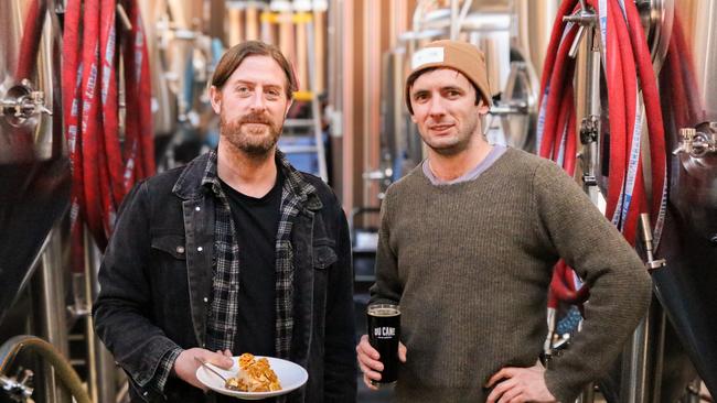 Timbre Kitchen chef and owner Matt Adams and Du Cane Brewing head brewer Will Horan joined forces to create a honeycomb miso stout based on the restaurant's signature dessert. Picture: Stephanie Dalton