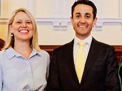 Opposition leader David Crisafulli (centre) with LNP candidates Bree James (Barron River) and Yolonde Entsch (Cairns). Picture: Facebook