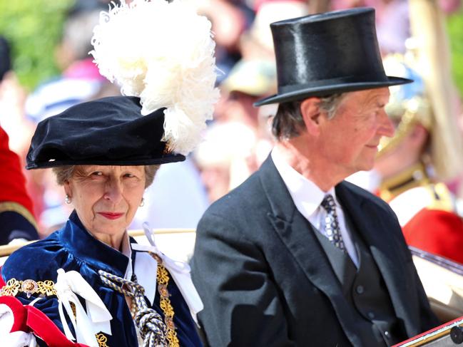 Princess Anne’s husband Vice Admiral Timothy Laurence accompanied her to hospital. Picture: AFP