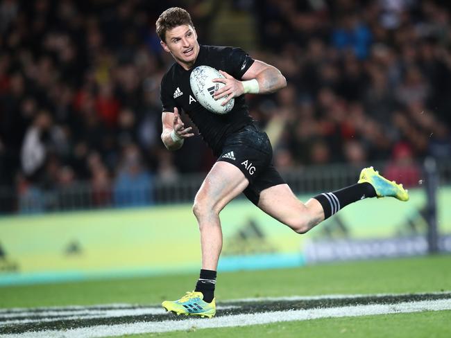 Beauden Barrett scored four tries, but he wouldn’t get a game for the Wallabies if Hooper was picking the team. Picture: Getty