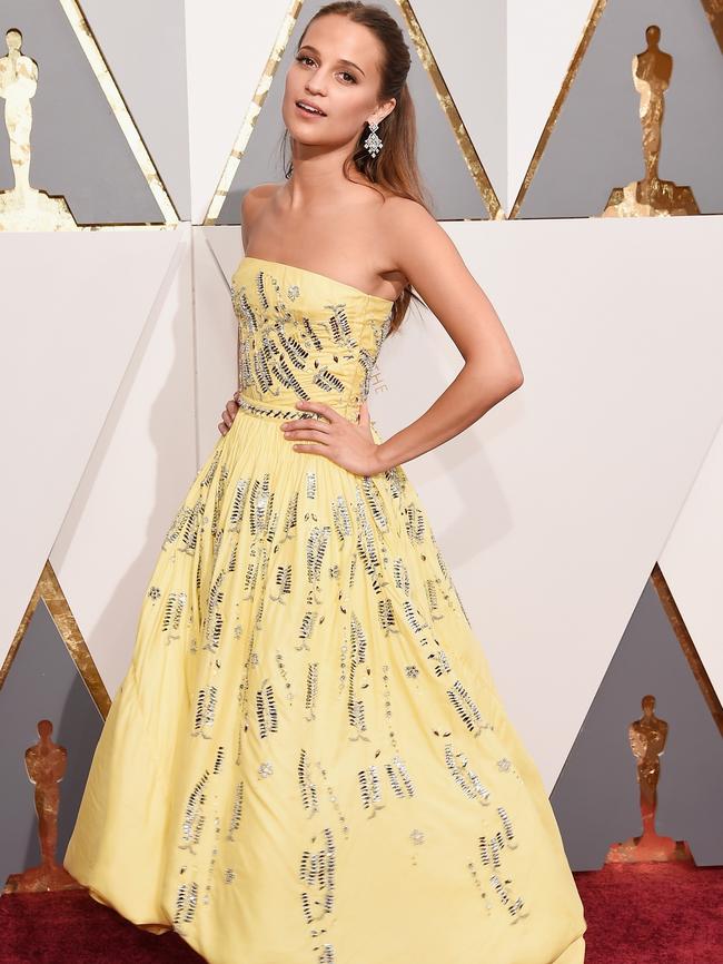 Vikander at the Oscars in 2016. Picture: Kevork Djansezian/Getty Images