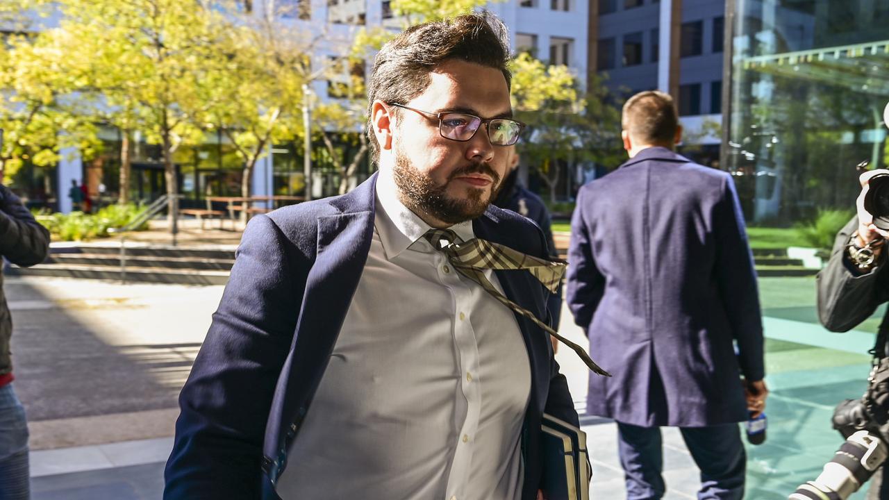 Bruce Lehrmann leaves the ACT Civil and Administrative Tribunal in Canberra. Picture: NCA NewsWire / Martin Ollman