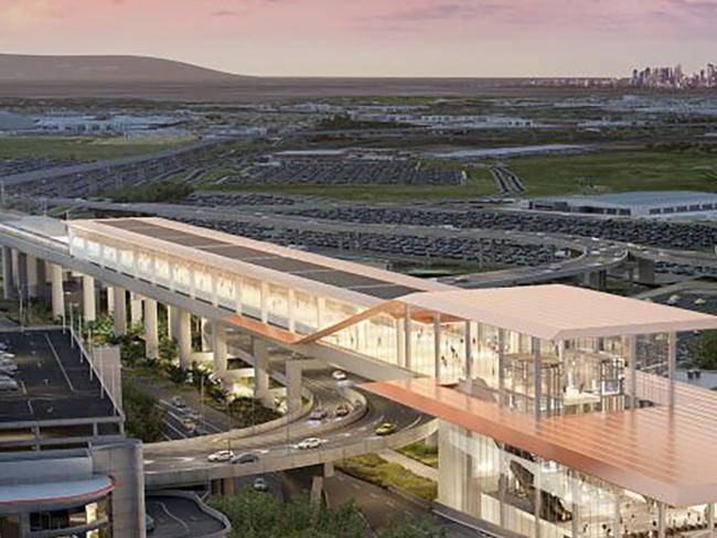 Melbourne Airport Rail (SRL Airport) concept image of the railway station at Melbourne Airport. Source: BigBuild.vic.gov.au