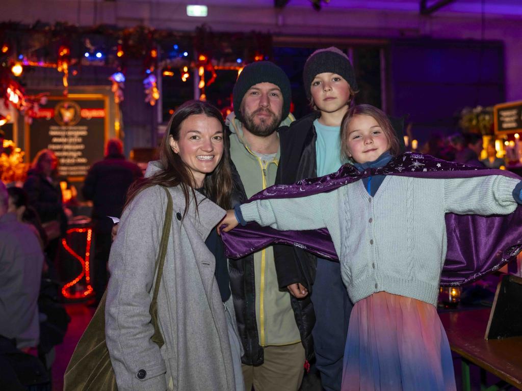 Wilca, Artie, Travers and Heather Fowles at Winter Feast 2025 in Hobart. Picture: Caroline Tan