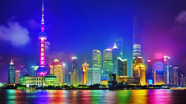 ESCAPE: China Wish List - Skyline night view from Bund waterfront on Pudong New Area - the business quarter of the Shanghai. Picture: iStock