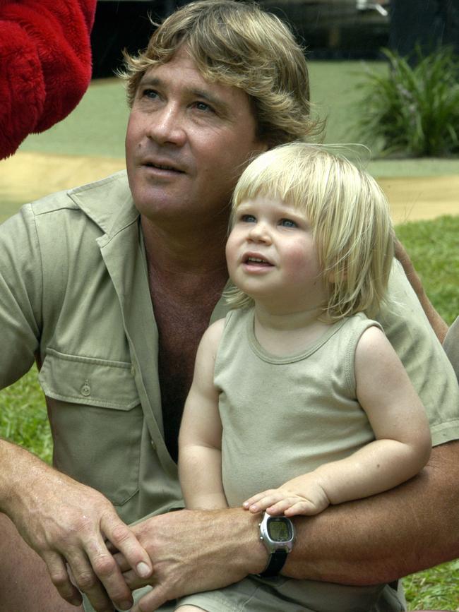 Two-year-old Robert Irwin on the last birthday he got to spend with his dad Steve. Picture: Lou O’Brien