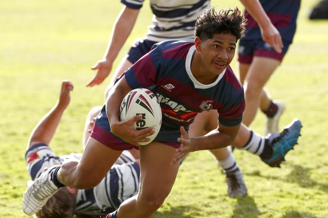 Ceasar Yeatman of Ipswich scores a try during a 2023 Walters Cup match. Picture: Tertius Pickard