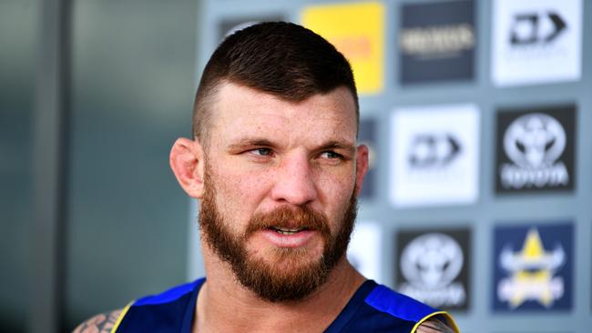 North Queensland Cowboy player Josh McGuire speaks to media. Picture: Alix Sweeney