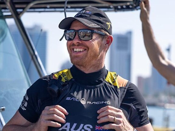 The Australian boat racing in the SailGP. Pictures: SailGP