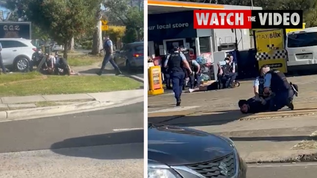 Five men linked to the Alameddine network have been arrested at a western Sydney petrol station