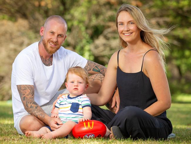 Fenella McCall with husband Sam Gatiss and son Mickey, 1. Picture: Mark Stewart