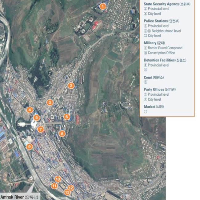 Suspected sites with documentary evidence. Picture: Google Earth/The Transnational Justice Working Group