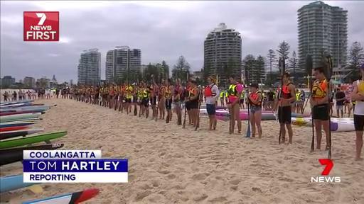 Dean Mercer honoured at Coolangatta Gold. Vision: 7 News Gold Coast