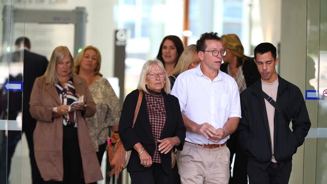 Family and friends of Jake Opacic pictured leave Brisbane Supreme Court in May 2024 after Latter and Johnson’s sentencing. Picture: NewsWire / David Clark