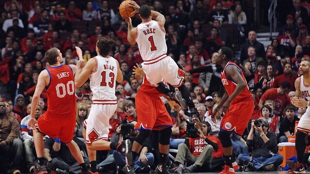 Reigning NBA MVP Derrick Rose suffers left knee injury as Chicago beat  Philadelphia in NBA playoffs