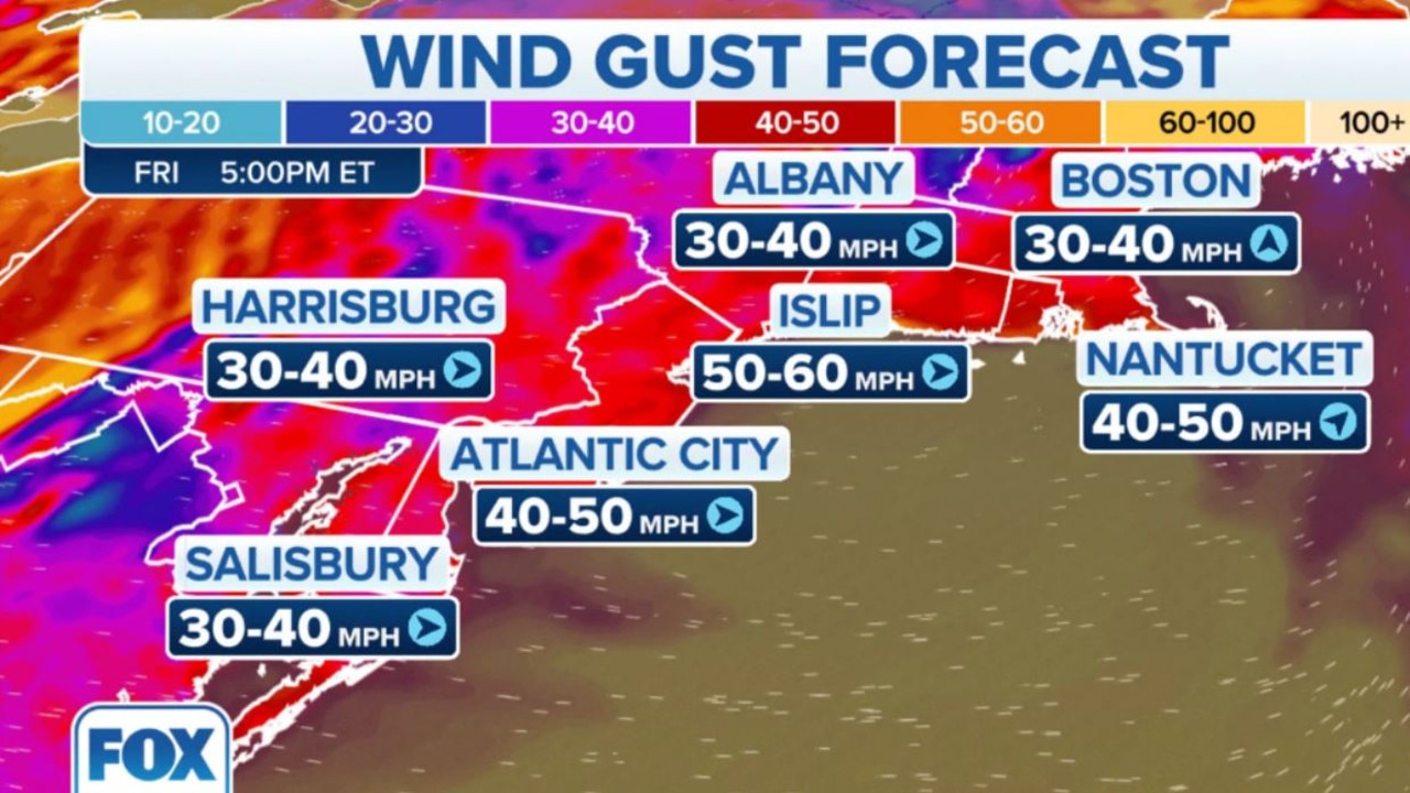 Large gusts are due. Picture: Fox Weather