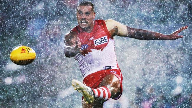 Any side with Lance Franklin is always a premiership chance. Picture: Phil Hillyard