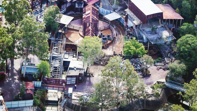 Dreamworld’s Thunder River Rapids Ride getting removed. Picture: NIGEL HALLETT