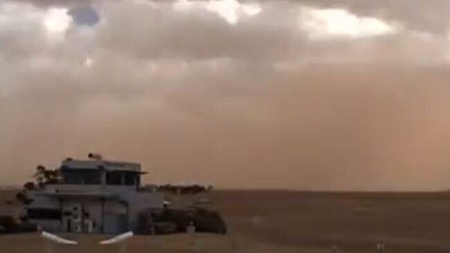 Dust captured from Melbourne airport on Wednesday March 6. Picture: Bureau of Meteorology