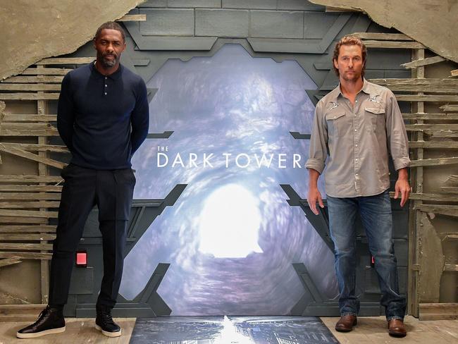 Elba and Matthew McConaughey launching their new film in New York on July 30. Picture: Dia Dipasupil/Getty Images/AFP
