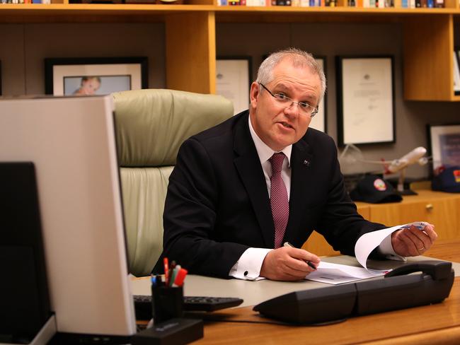 Prime Minister Scott Morrison’s new Ministry suggests he wants to lead the Liberals back to the Right. Picture: Kym Smith