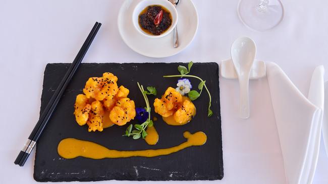 Sun Kitchen: Golden prawn with ginger and coconut. Picture: Nicki Connolly