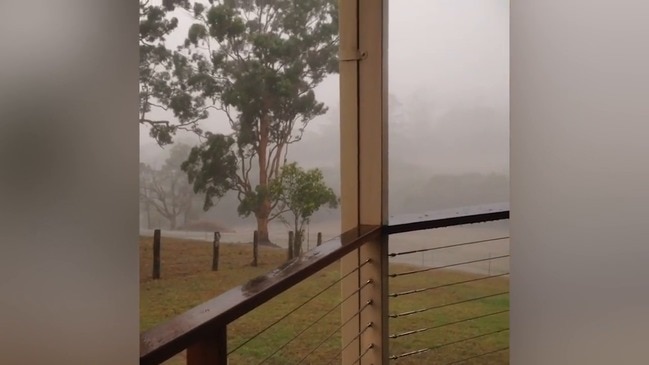 RAW: Rain pours near farm on NSW mid-north coast