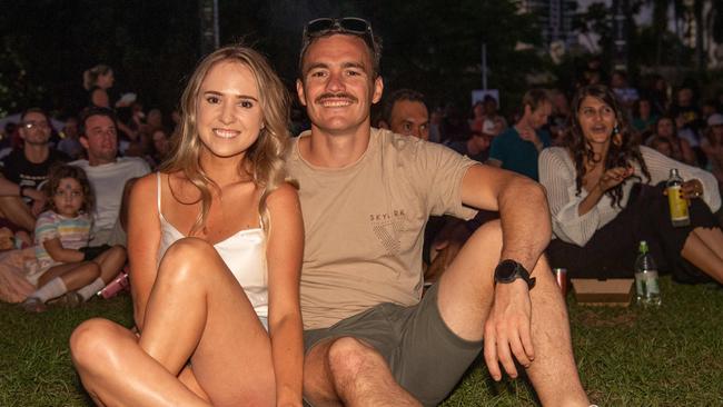 Daniel Cullen and Brogan Howson at the Northern Land Council 50 Year Anniversary Concert in State Square, Parliament House, Darwin. Picture: Pema Tamang Pakhrin