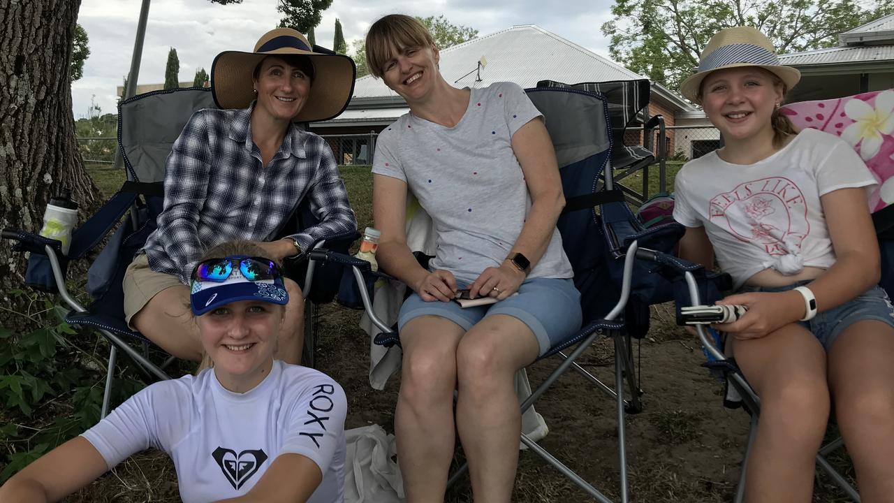 Rose Hudson (front), Erin Clare, Nicole Quin and Juliet Hudson, all from Brisbane, enjoying the 2020 Grafton Rowing Club Regatta.