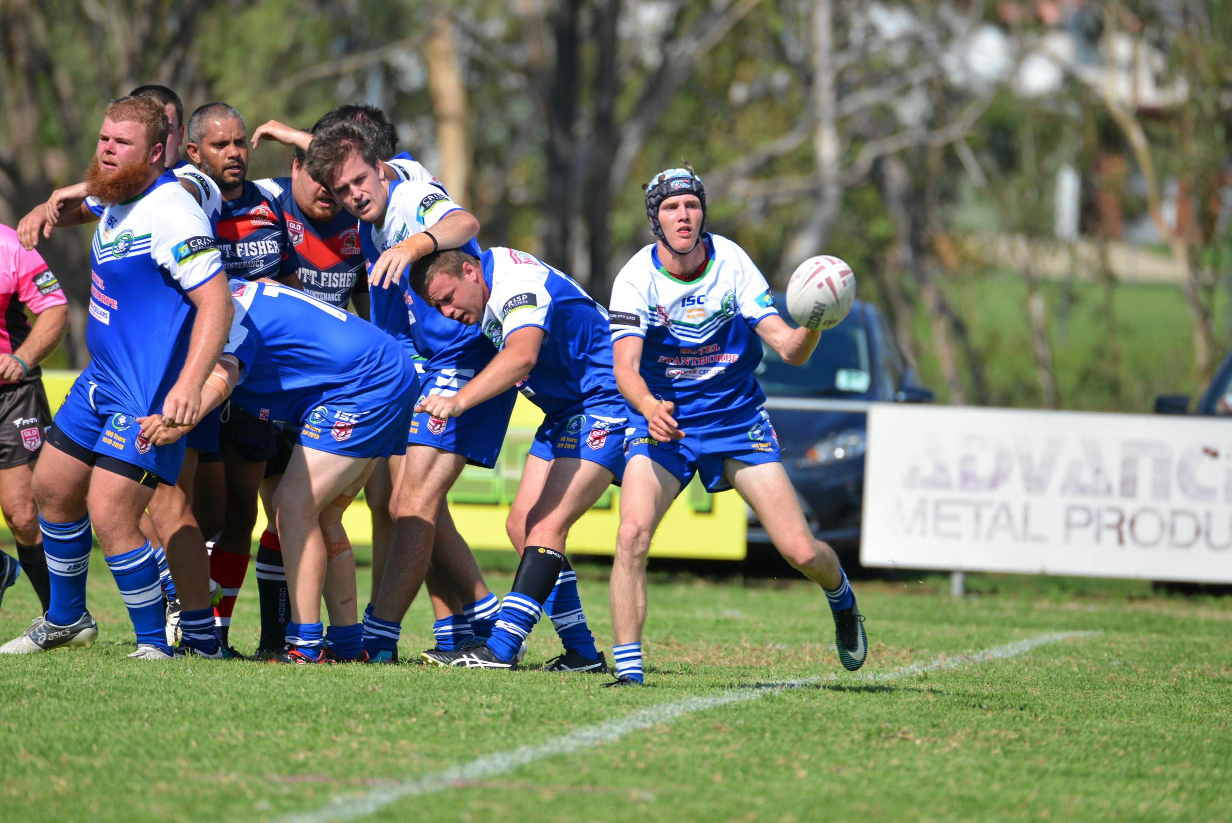 The Stanthorpe Gremlins win a scrum in the second-division victory against Warwick. Picture: Gerard Walsh