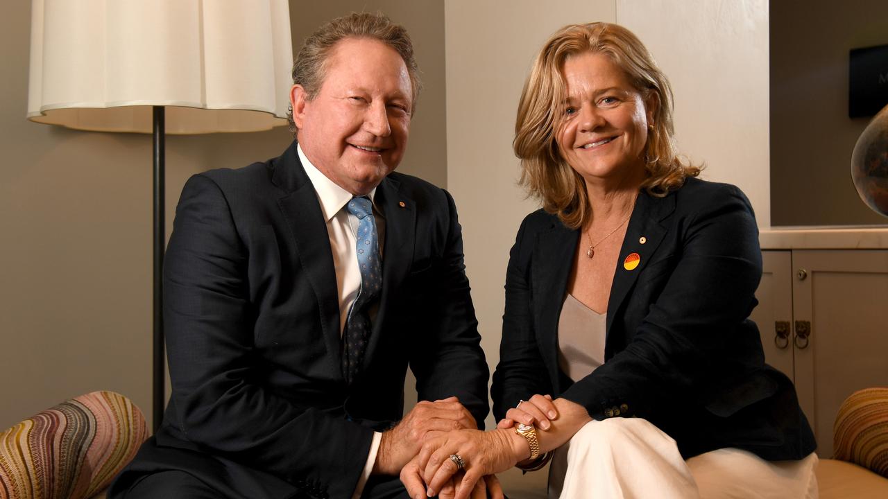 Andrew and Nicola Forrest have pledged $70 million to relief efforts. Picture: Tricia Watkinson