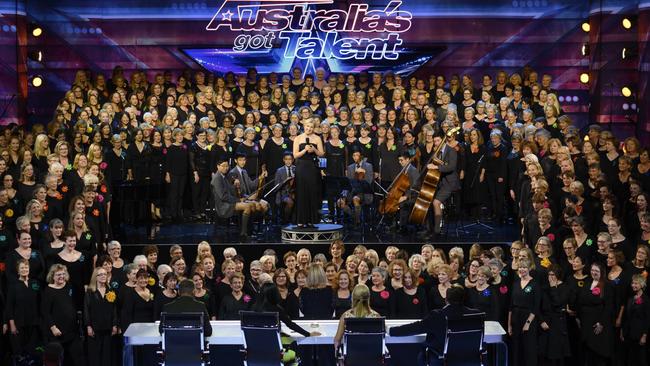 The Hummingsong Choir perform at Australia's Got Talent 2019. Picture: Supplied.