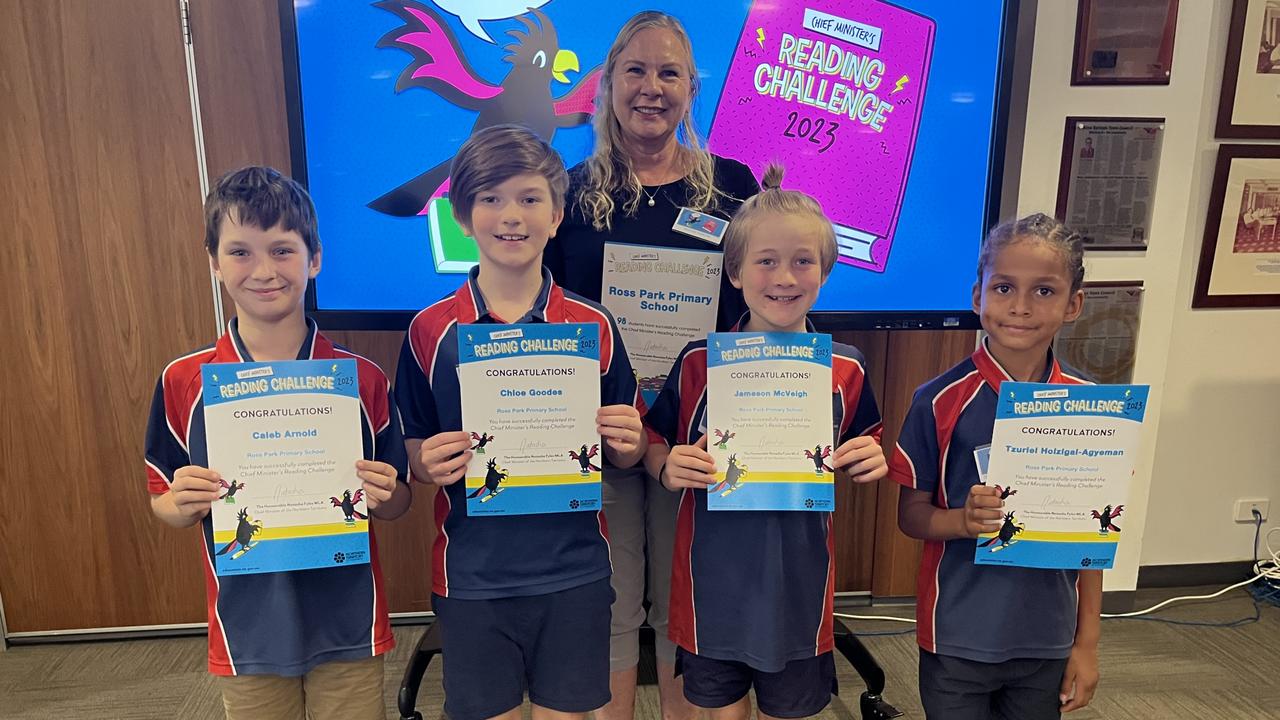 Students of Ross Park Primary School celebrate completion of the 2023 Chief Minister's Reading Challenge. Picture: File