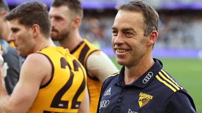 Happy Hawk: Alastair Clarkson is set to recommit to the Hawks on a long-term deal. Picture: Getty Images