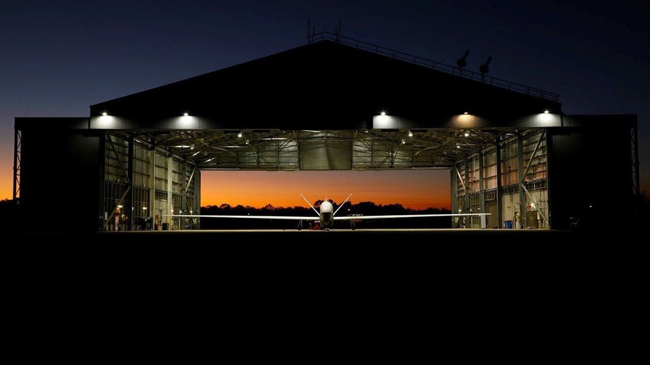 The first MQ-4C at its new Territory home.