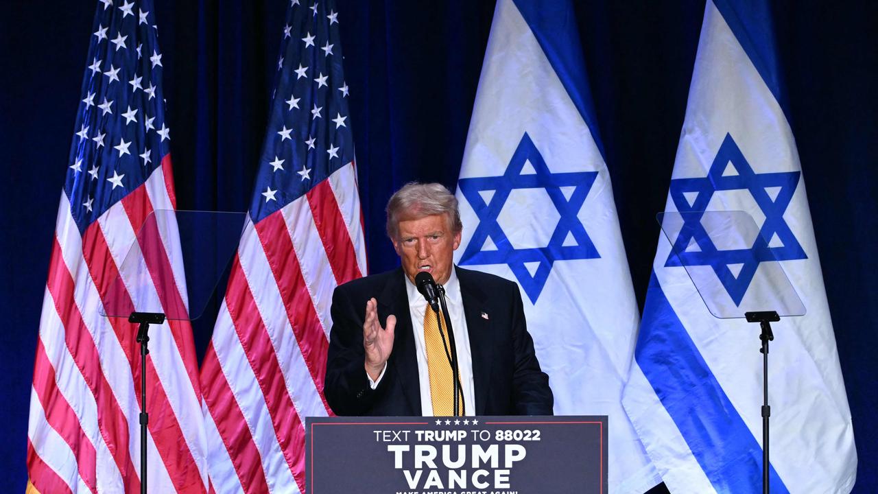 Former US president and Republican presidential candidate Donald Trump speaks at the Israeli-American Council National Summit in Washington, DC. Picture: AFP