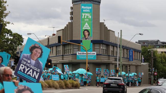 A huge billboard of Ryan is slapped on the corner of the Towel Hotel in Hawthorn. Picture: Supplied