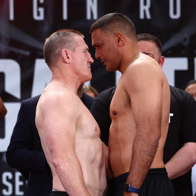 Paul Gallen and Justin Hodges will fight again on Wednesday night. Picture: Chris Hyde/Getty Images