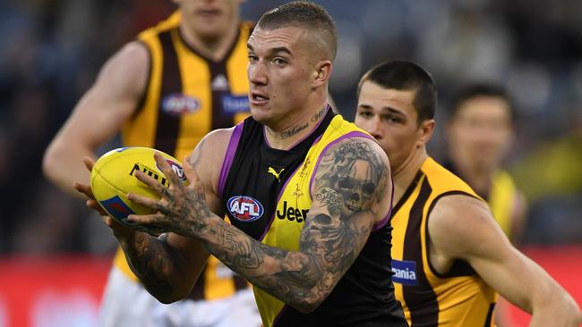 Dustin Martin and Richmond played no Friday night games in 2017. Picture: AAP