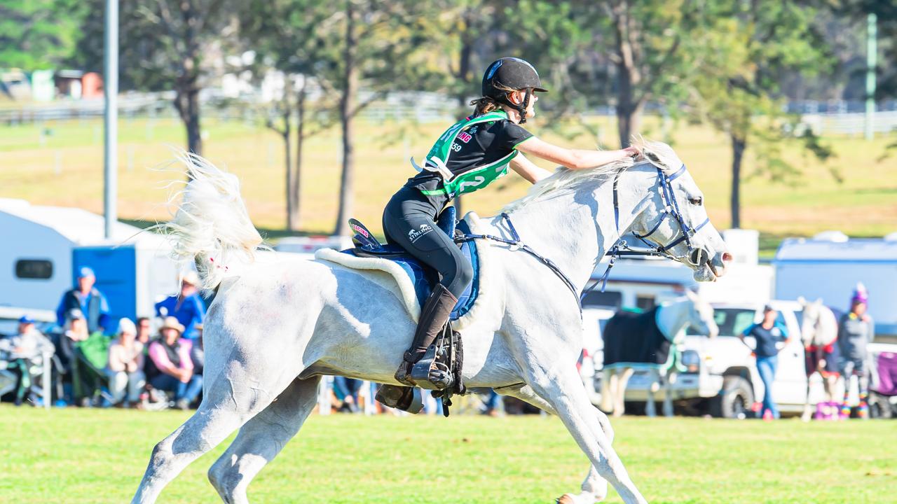 Toowoomba’ s Mary Duncan puts her horse Bonnybrooke Samarai through a workout at the 2023 Tom Quilty Gold Cup. Picture: Sarah Sullivan Photography