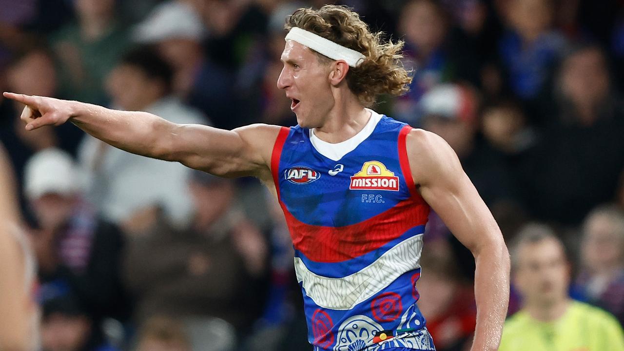 Western Bulldogs forward Aaron Naughton is set to return from a medial ligament injury against North Melbourne after the Dogs’ round 15 bye. Picture: Michael Willson / Getty Images