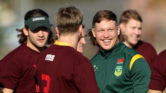 Reuben Cotter is all smiles during a Kangaroos training session. Picture: Charlotte Tattersall/Getty Images