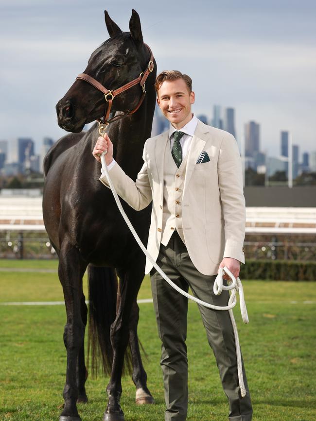 VRC ambassador Aaron Mitchell and Mr Bean. Picture: David Caird