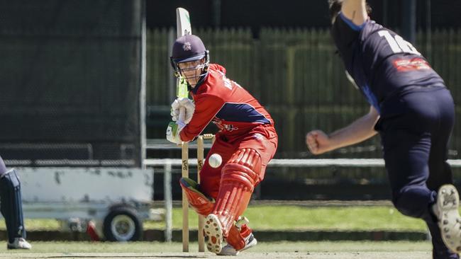 Premier: Melbourne’s Sam Harper keeps his eye on the ball. Picture: Valeriu Campan