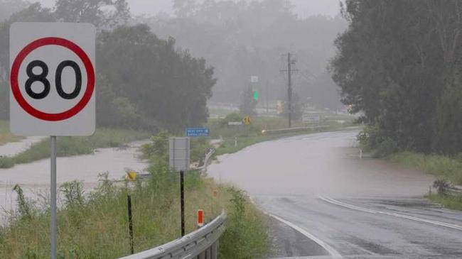 The Big River Way is closed due to flooding north of South Grafton, forcing McAuley Catholic College to close for the day. Photo Adam Hourigan / The Daily Examiner. Picture: Adam Hourigan