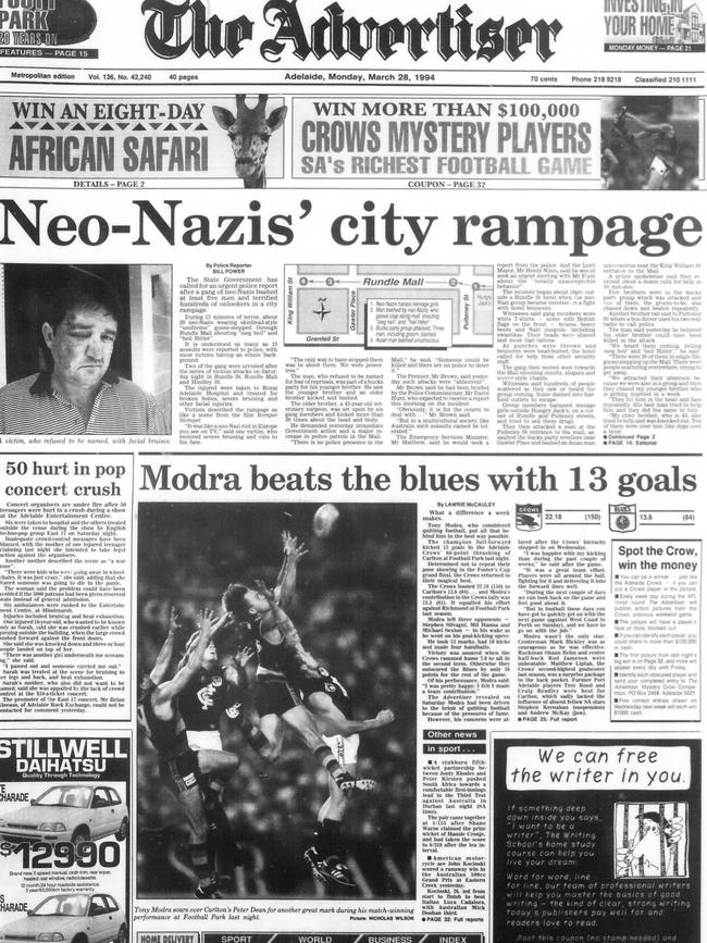 The Advertiser reported on the attack in 1994.